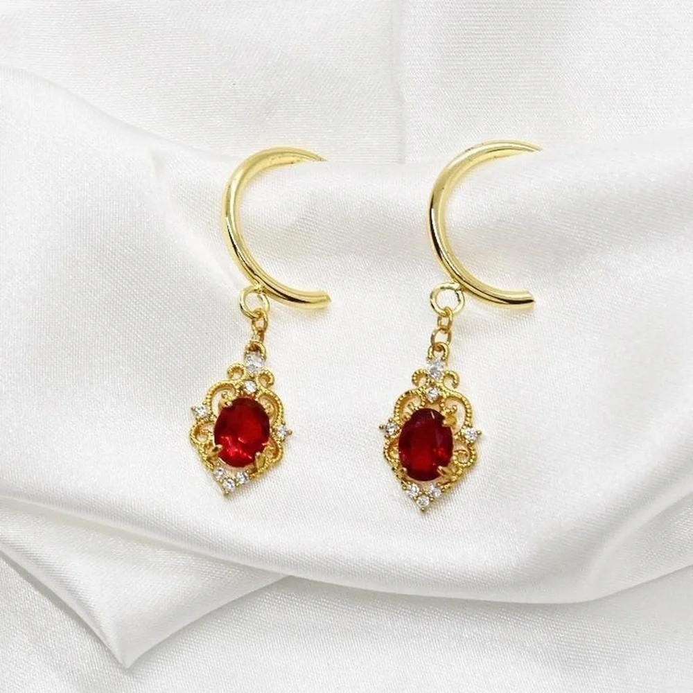 Red Gemstone Earrings